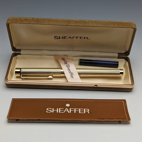 US Vintage Sheaffer Targa Fountain Pen Gold Plated Case